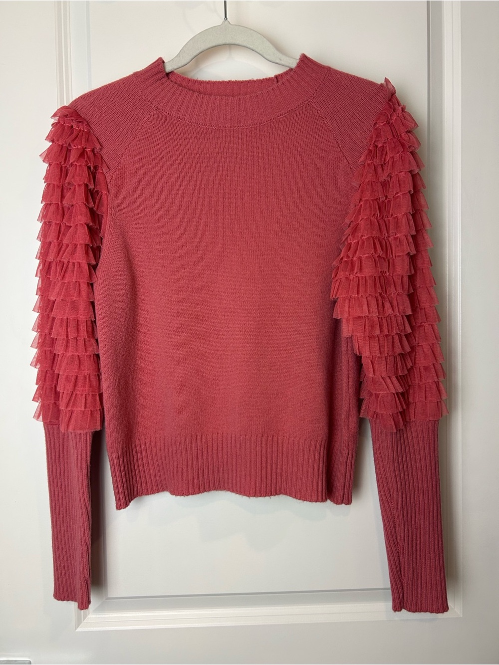 Sea‎ New York 100% Wool Crew Neck Pullover Sweater Size XS Tutu Sleeves Luxury